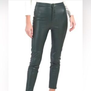 Zara Dark Green Faux Leather Pants